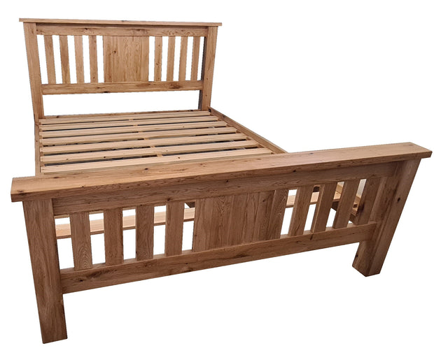 French Rustic King Size Slat Bed (5')