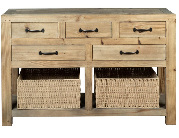 Charlton 5-drawer, 2 basket sideboard