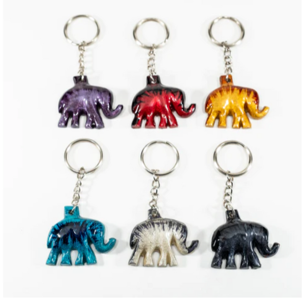 Colourful Elephant Keyring