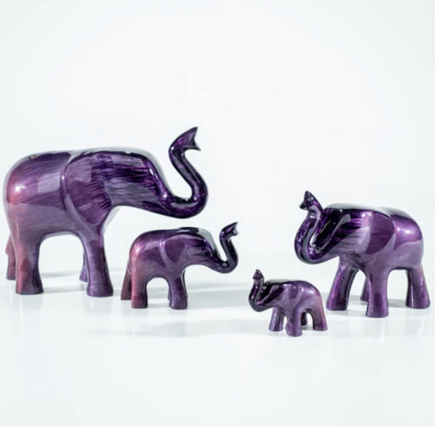 Brushed Purple Elephant, Trunk Up