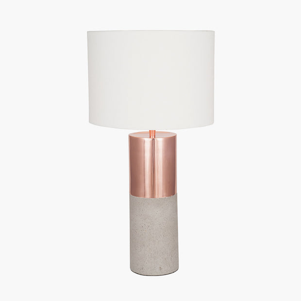 Copper Metal and Concrete Table Lamp