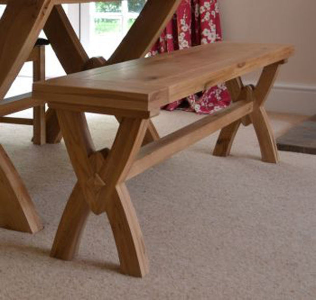 French Rustic Oak Large Bench