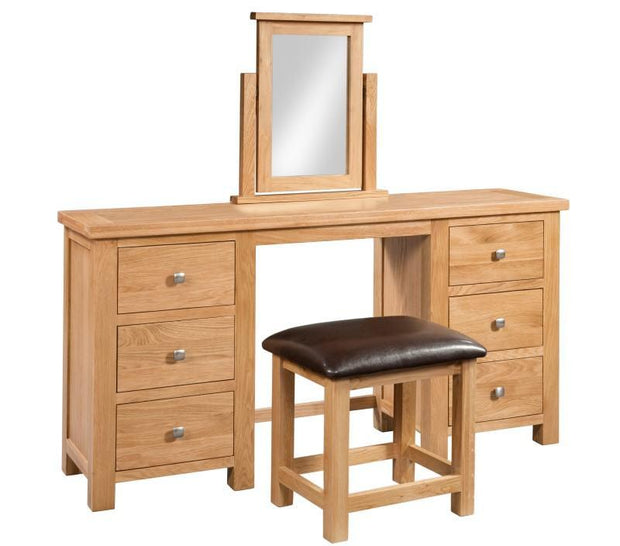 Derwent Double Pedestal Dressing Table with Stool