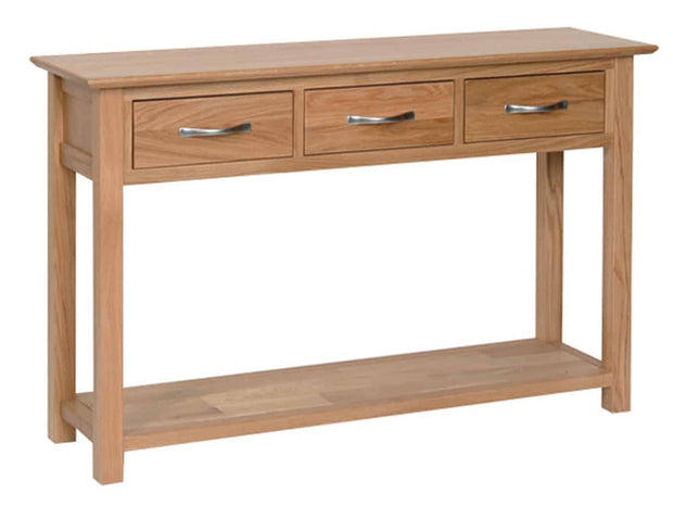 Blue Oak Console with 3 Drawers
