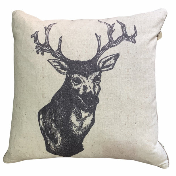 Ink Stag Cushion Natural