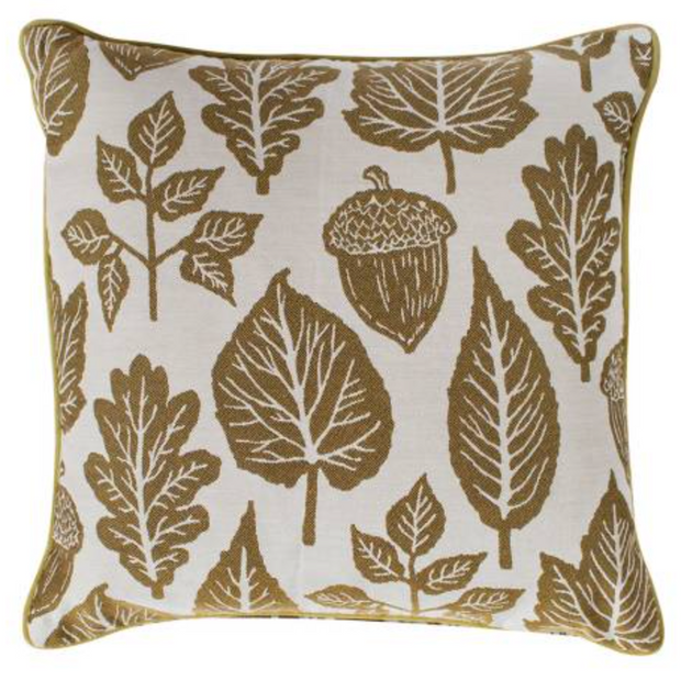 Leaves Tapestry Cushion Ochre