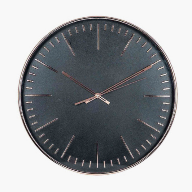 Copper and Black round Wall  Clock