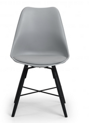 "Kari" Dining Chair, Grey Seat/Black legs