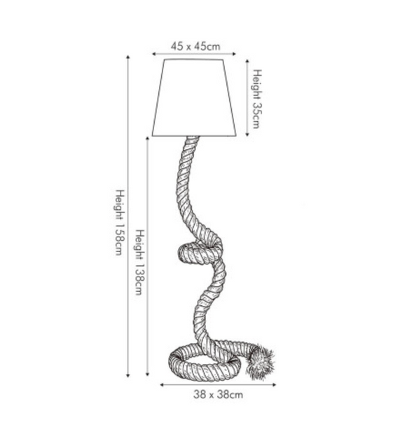 Nautical rope knot floor lamp Jersey Oak Furniture