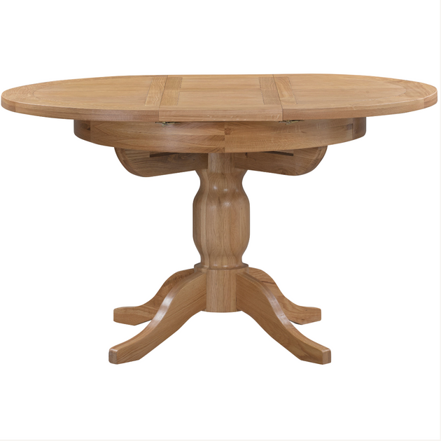 Derwent Oak Round Extending Table Jersey Oak Furniture