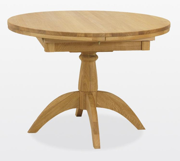 Wichita Table Round, Extending, Single pedestal Jersey Oak Furniture