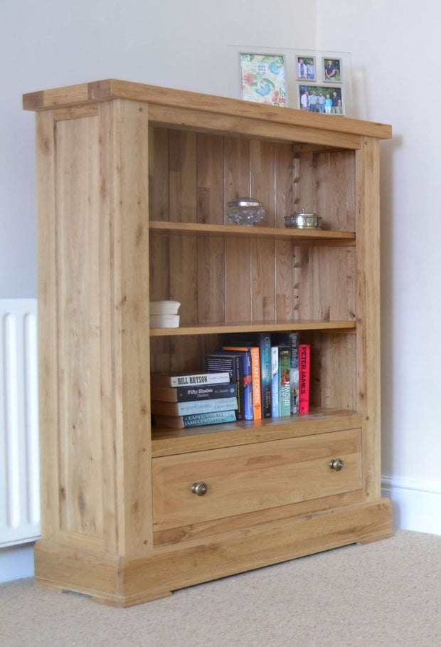 French Rustic Low Wide Bookcase