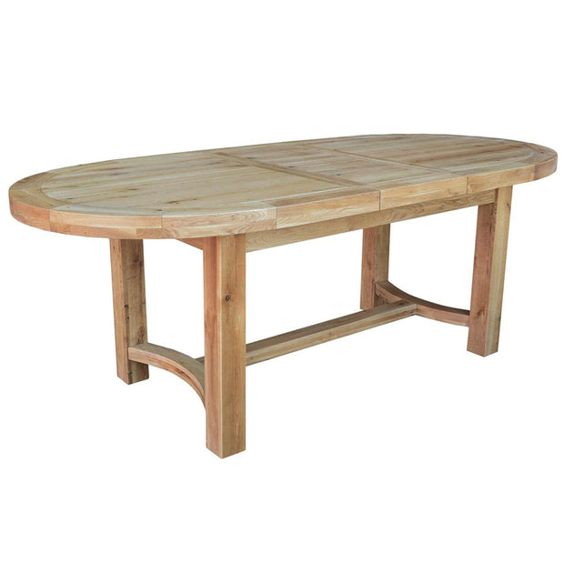 French Rustic Oak Extending Oval Dining Table