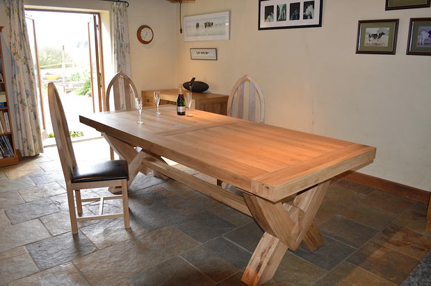 Grand French Rustic Oak Fixed Top Dining Table