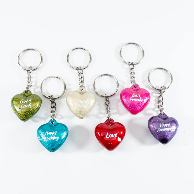 Message Heart Keyring