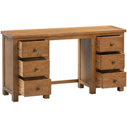 Derwent Rustic Double Pedestal Dressing Table with Stool