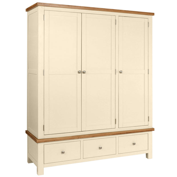 Derwent Painted Triple Robe with 3 Drawers
