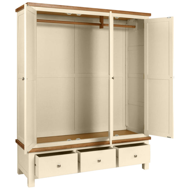 Derwent Painted Triple Robe with 3 Drawers