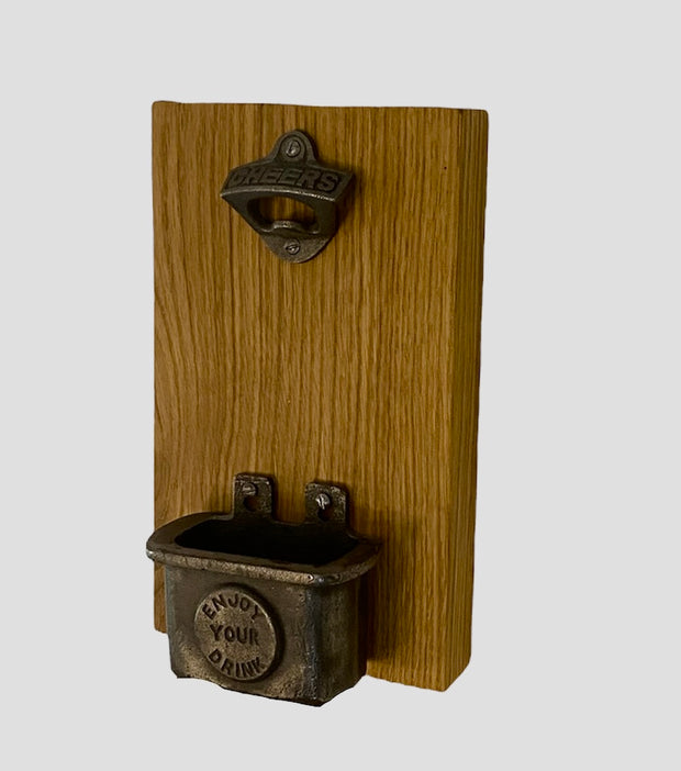 Wall Mounted Bottle Opener and Cap Catcher