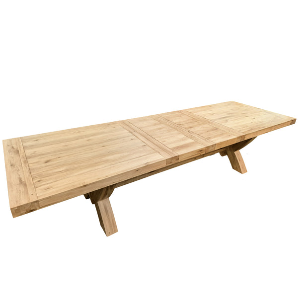 Grand French Rustic Oak Extending Dining Table