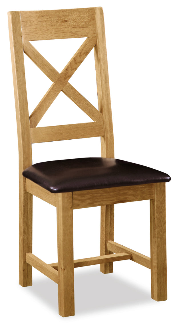 Saltsburg Cross Back Chair (with PU Leather Seat)