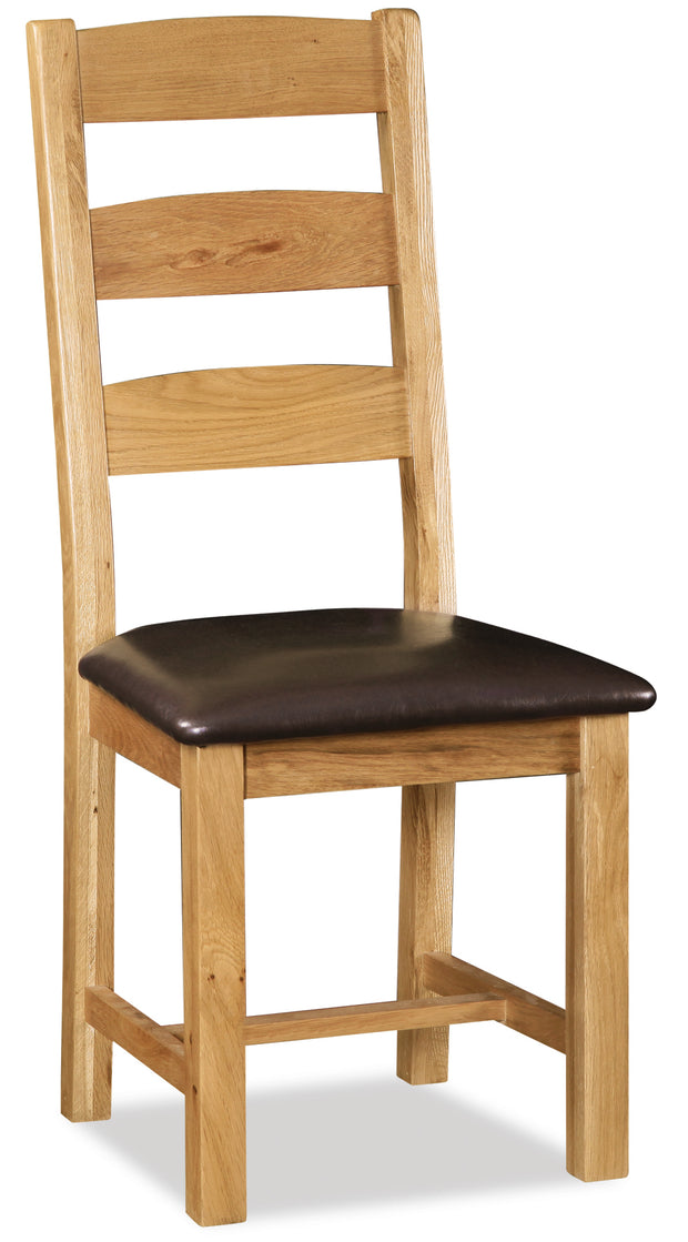 Saltsburg Slatted Chair (with PU Leather Seat)