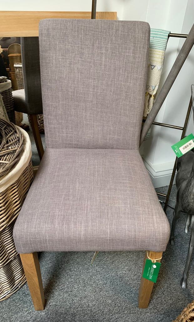 Grey Linen upholstered bedroom chair