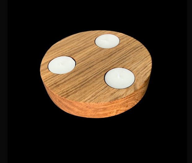 Round Oak 3-candle holder