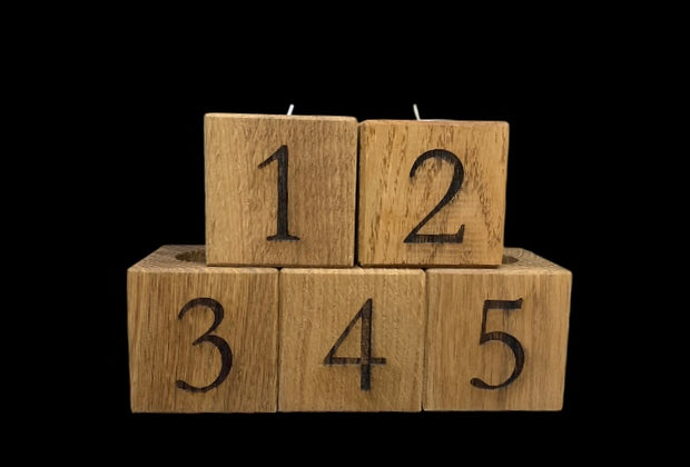 Number Candle Cubes, Oiled finish