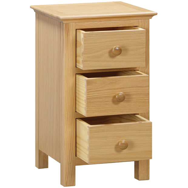 Morecombe Oak 3 drawer bedside