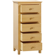 Morecombe Oak 5 Drawer Tall chest