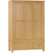 Morecombe Oak Triple Wardrobe with 2 Drawers