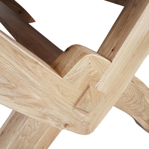 Petite French Rustic Oak Extending Dining Table