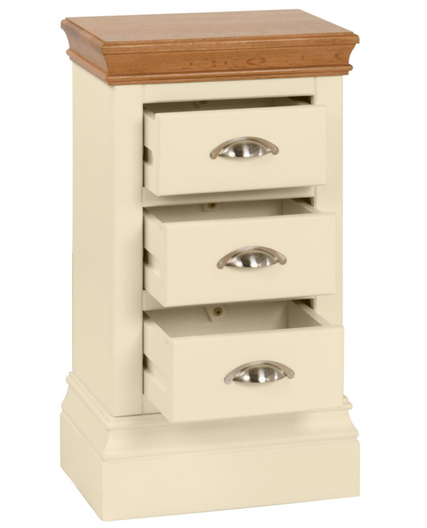 Lune Compact 3 Drawer Bedside Table