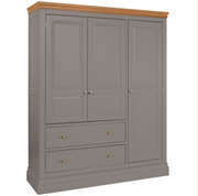 Lune Triple Wardrobe with 2 Drawers