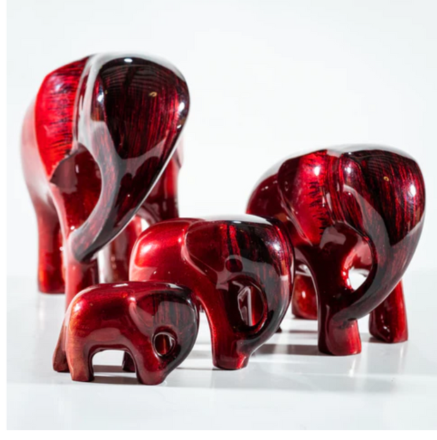 Brushed Red Elephant, Trunk Down