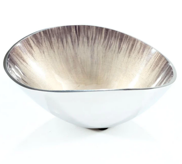Brushed Silver Oval Bowl, Large