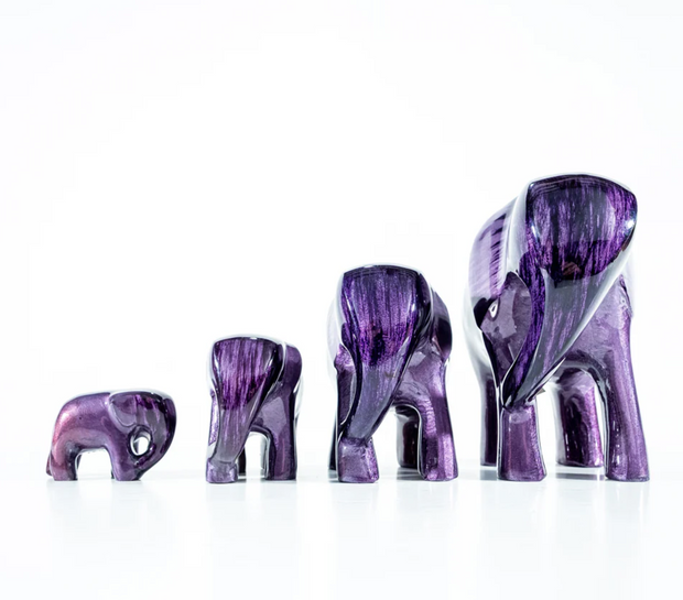 Brushed Purple Elephant, Trunk Down