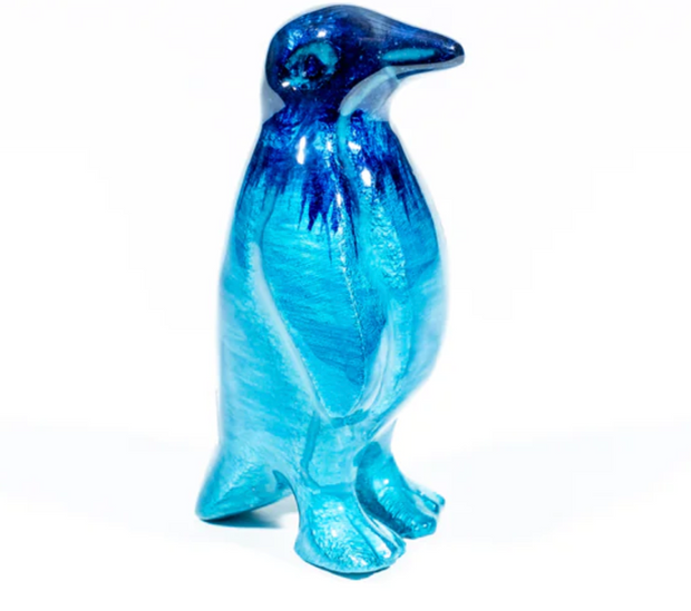 Small Brushed Aqua Penguin