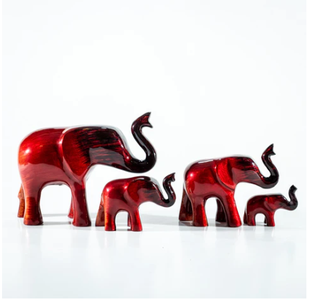 Brushed Red Elephant, Trunk Up