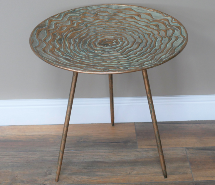Round Textured Side Table – Jersey Oak Furniture