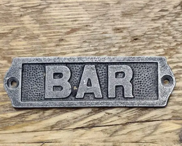 BAR Plaque, antique iron