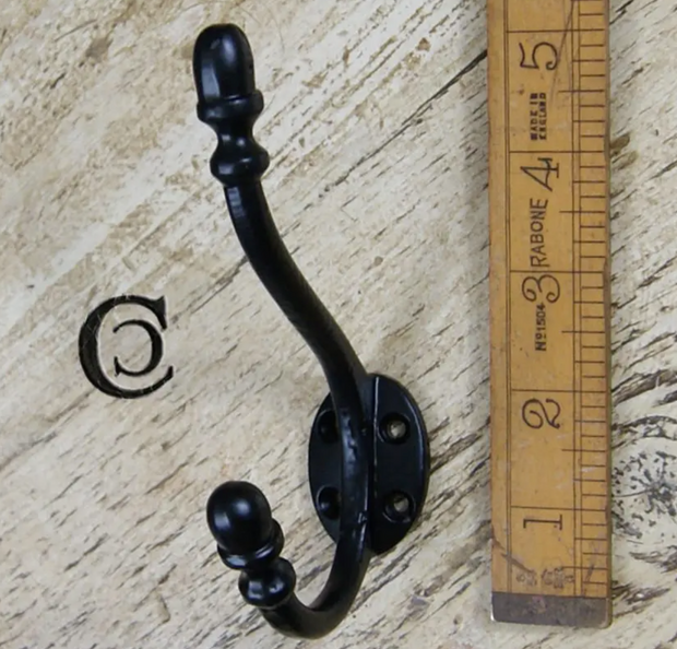 Satin Black Acorn Hat and Coat hook