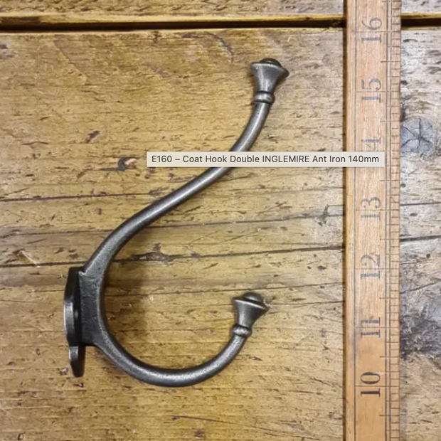 Antique Iron Inglemere Double Coat Hook