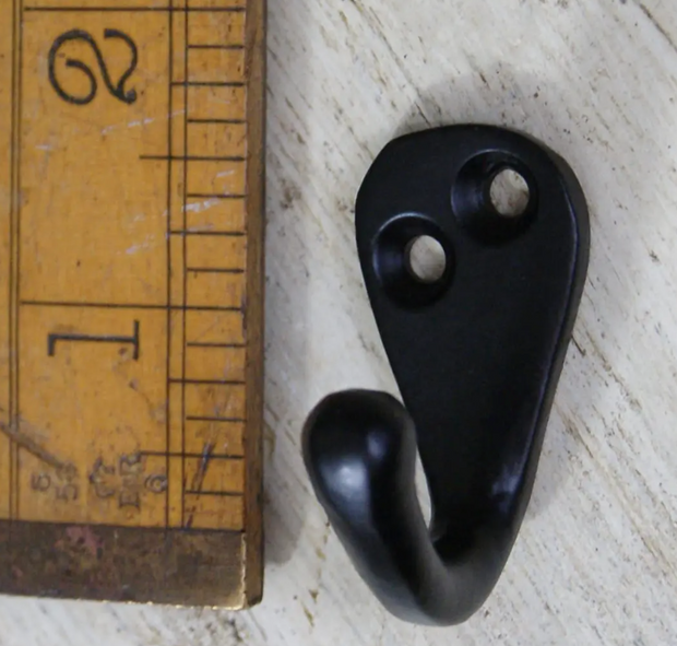 Cast Iron Single Robe Hook, Satin Black