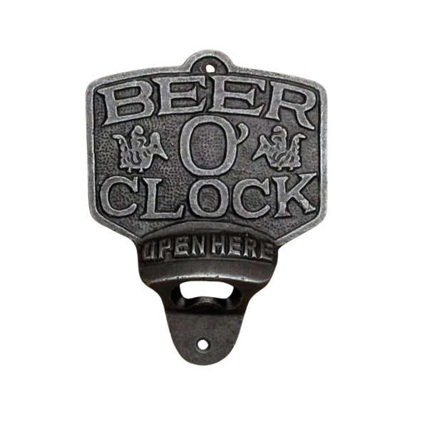 Wall Mounted Bottle Opener, Beer O Clock