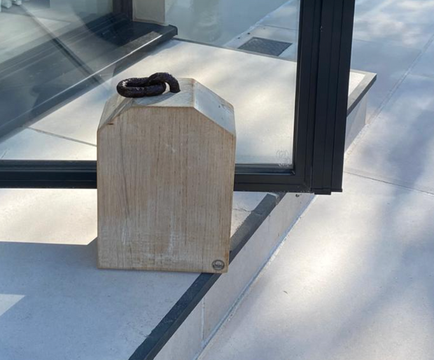 Heavy Oak Doorstop (With Up-cycled Jersey Mooring Chain)