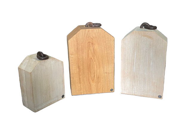 Heavy Oak Doorstop (With Up-cycled Jersey Mooring Chain)