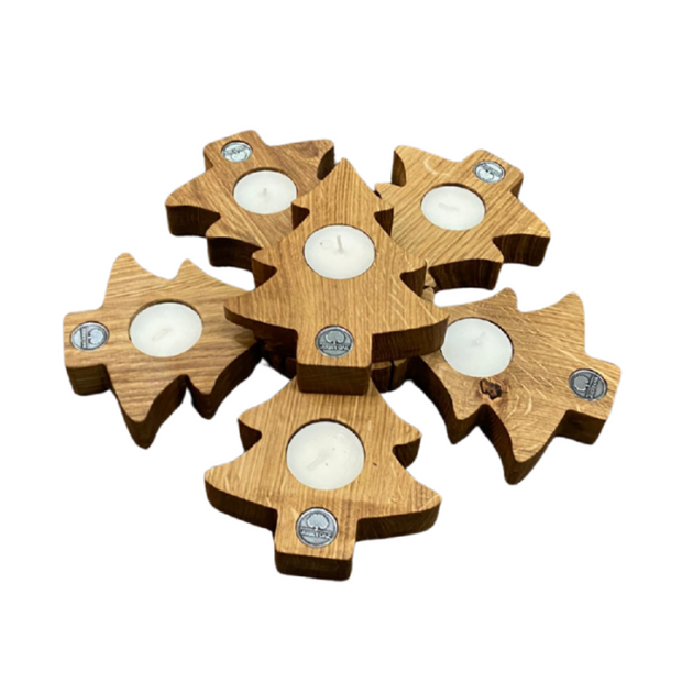 Oak Christmas Tree Candle Holder