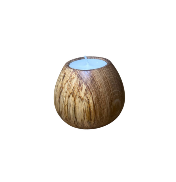 Wood Turned Oak Candles